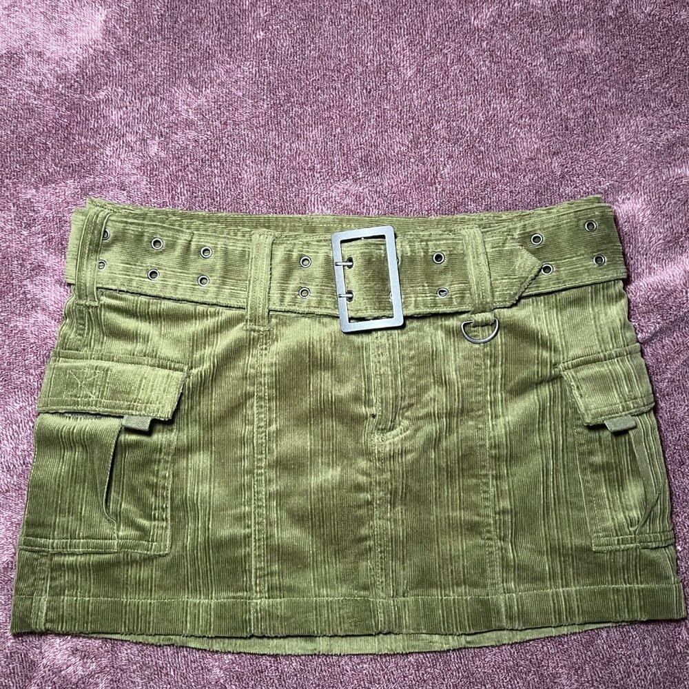 urban outfitters M green corduroy cargo skirt